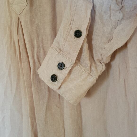 Free People Women's Tan Flowy Shirt Dress Women's M Wool Blend - Picture 5 of 13